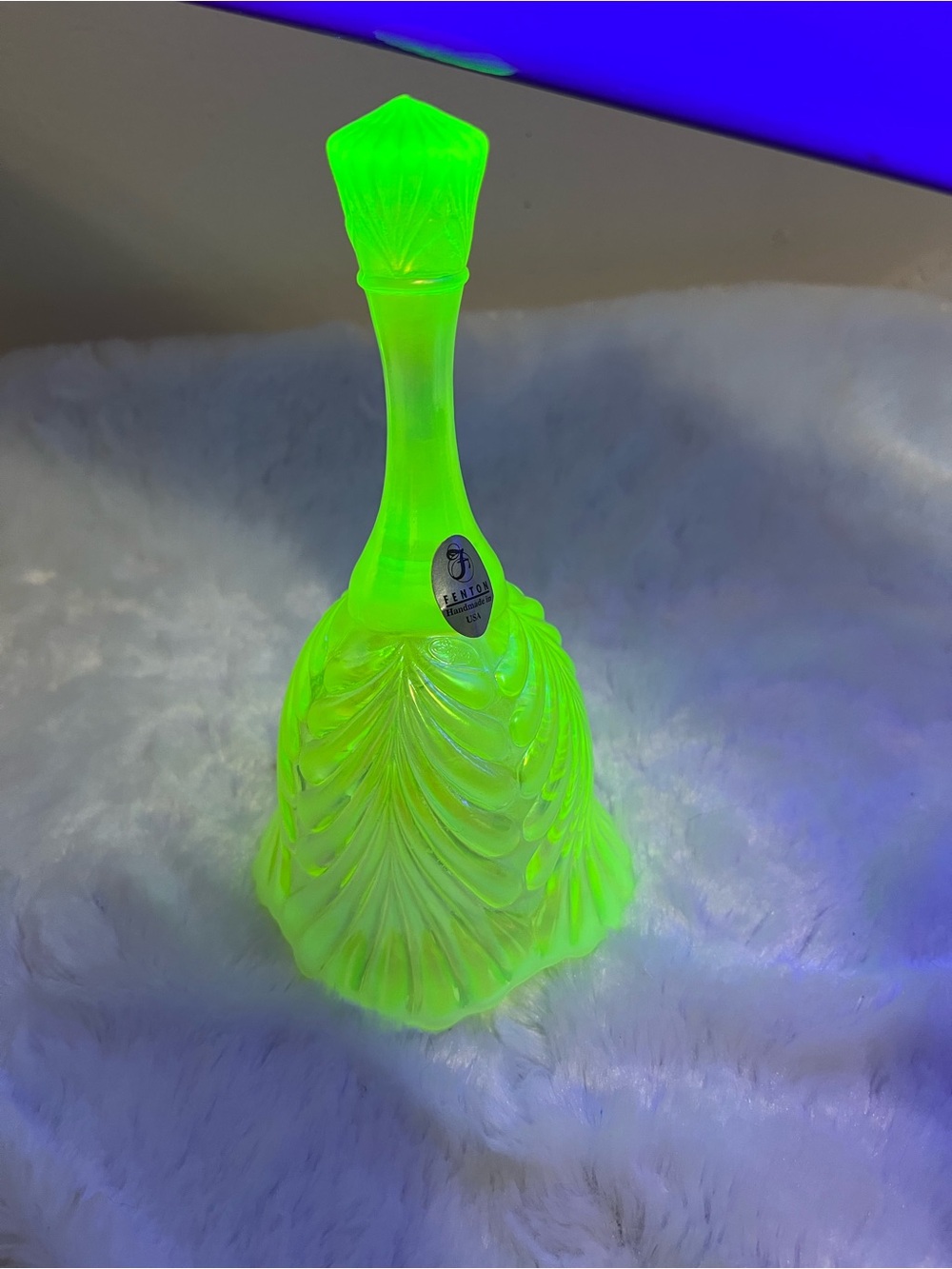 Vintage Fenton Neon Green Vaseline Glass Bell (without clapper)